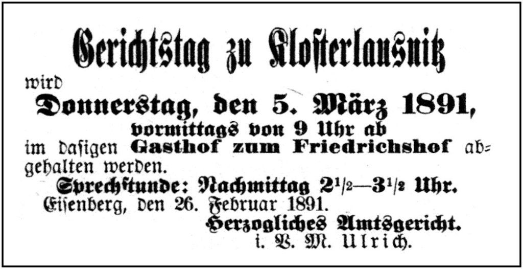 1891-02-28 Kl Gerichtstag